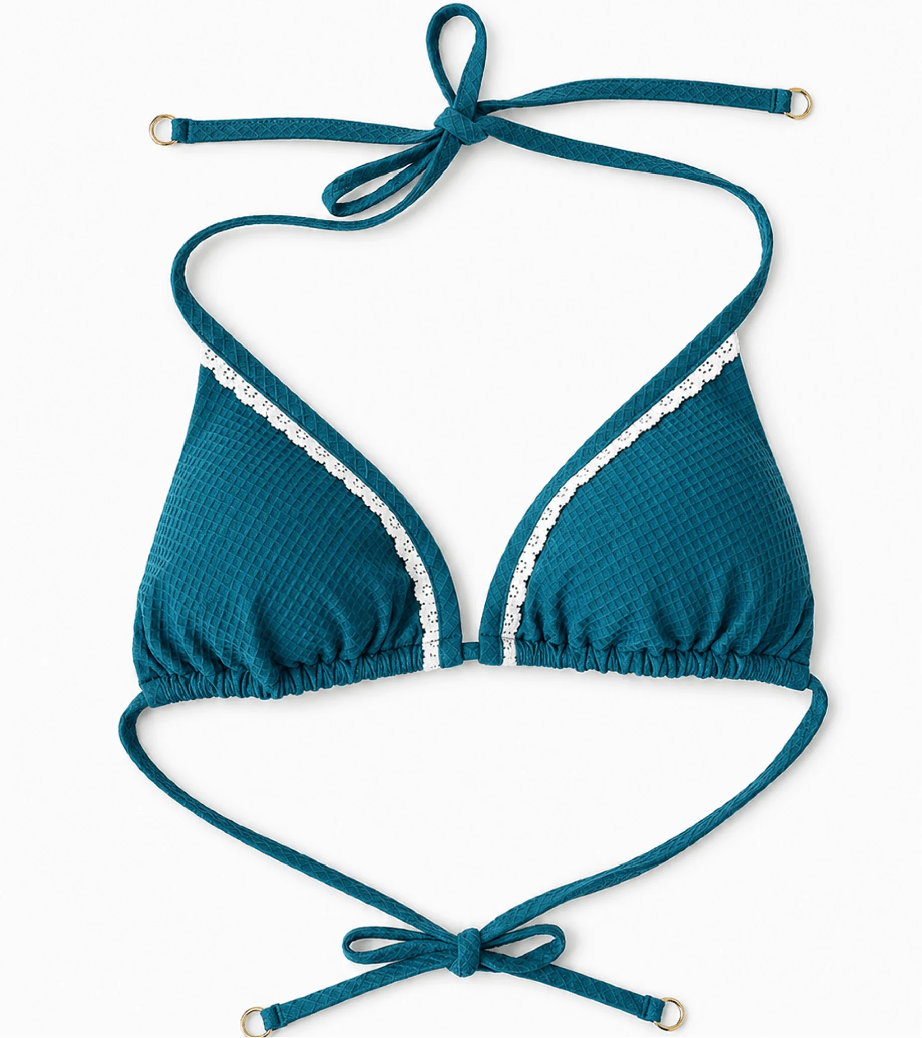 Zwemkleding - Waffle - Triangle - Top - Donker turkoois - Image 3